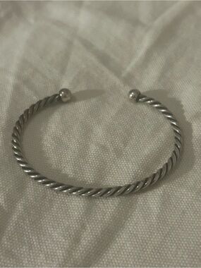 James Avery Retired Sterling Silver Bella Twisted Wire Cuff Bracelet